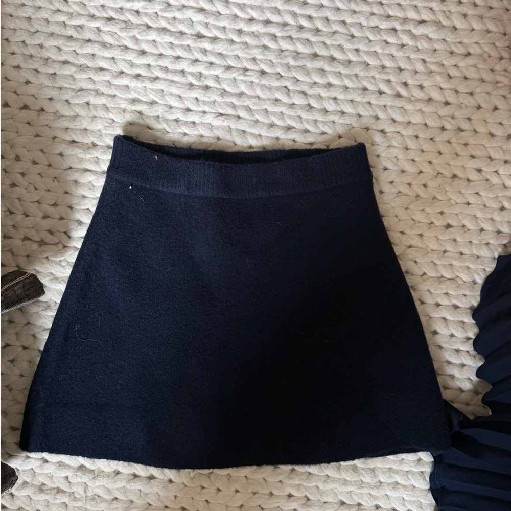 Zara Navy Wool Mini Skirt